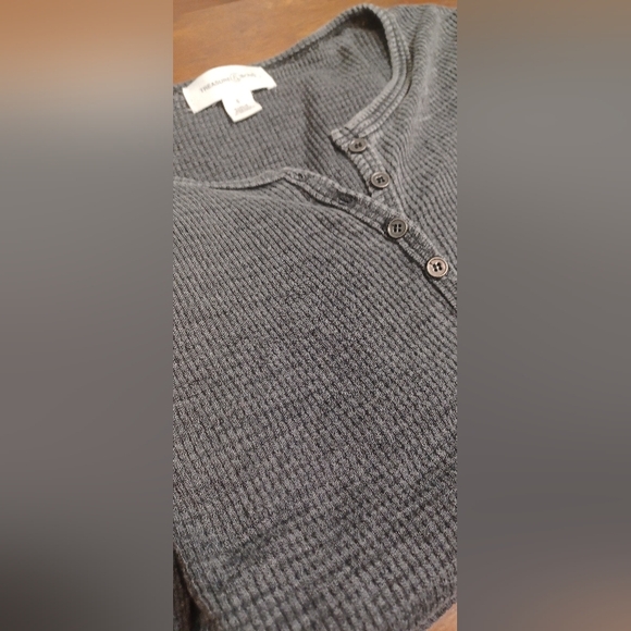 Treasure & Bond Women's Washed Henley in Black, Size S - Picture 11 of 16